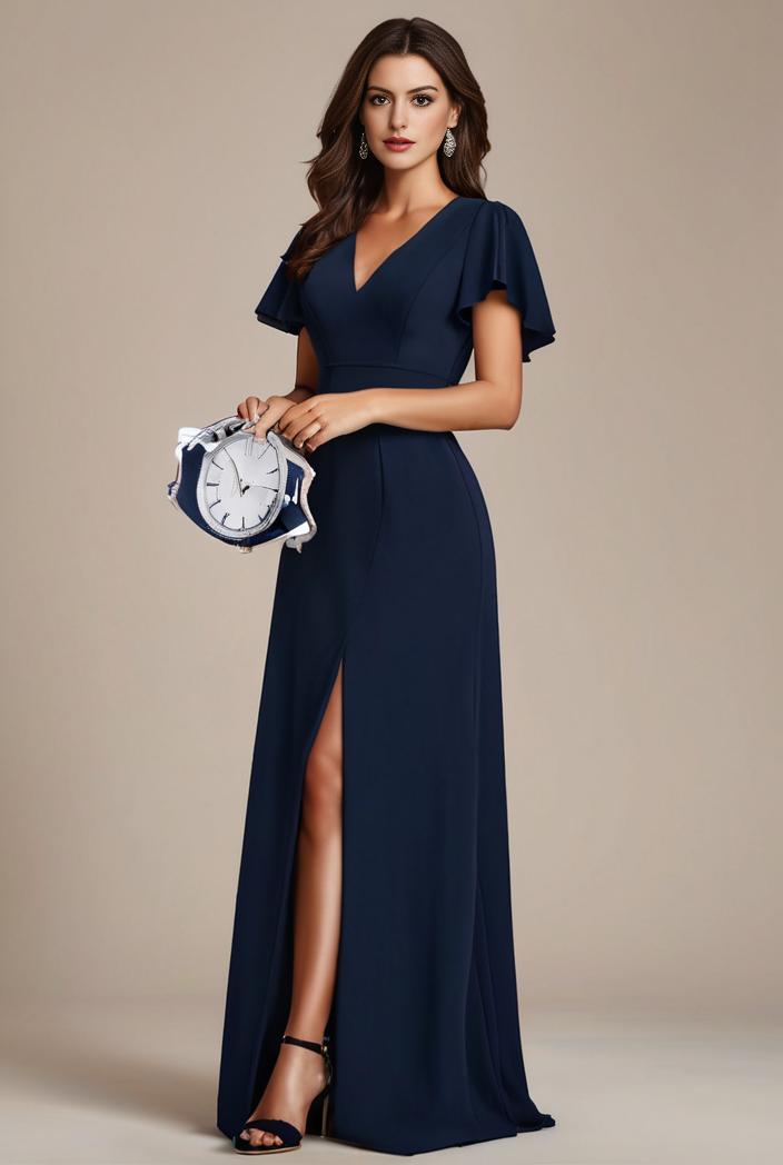 plus size sweetheart a line high slit maxi chiffon bridesmaid dress 104437