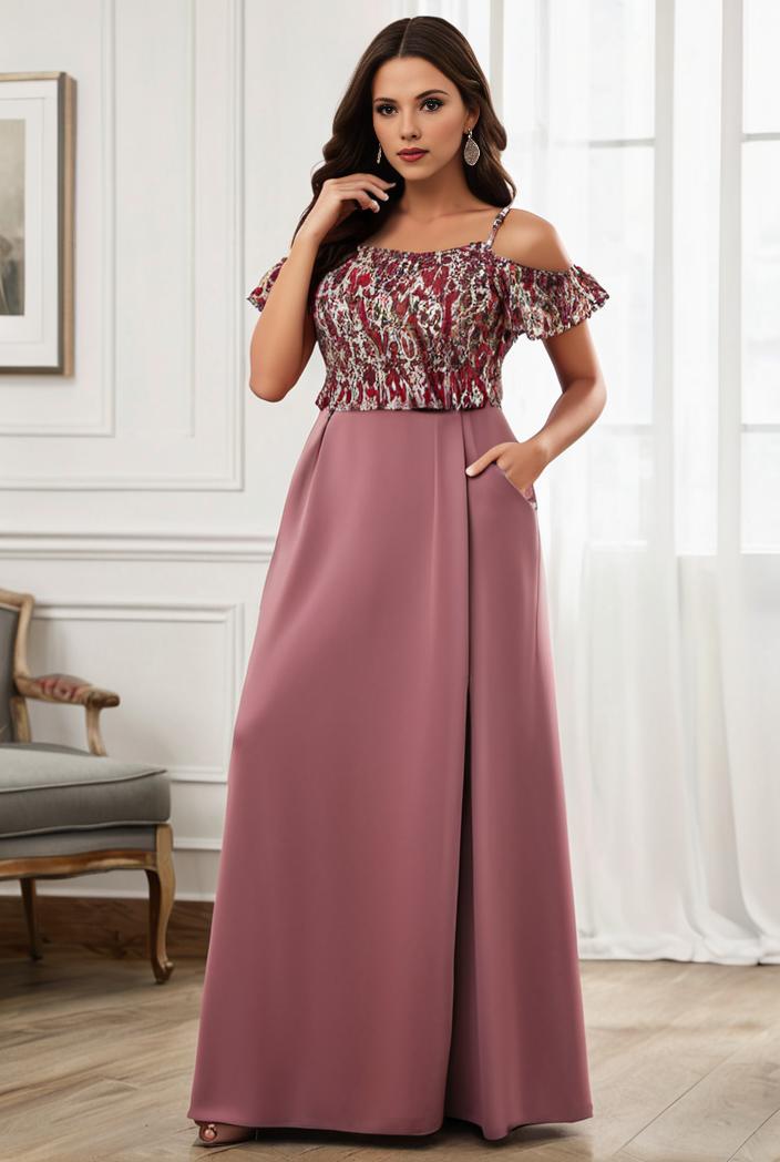 off shoulder spaghetti strap a line maternity dress 106940