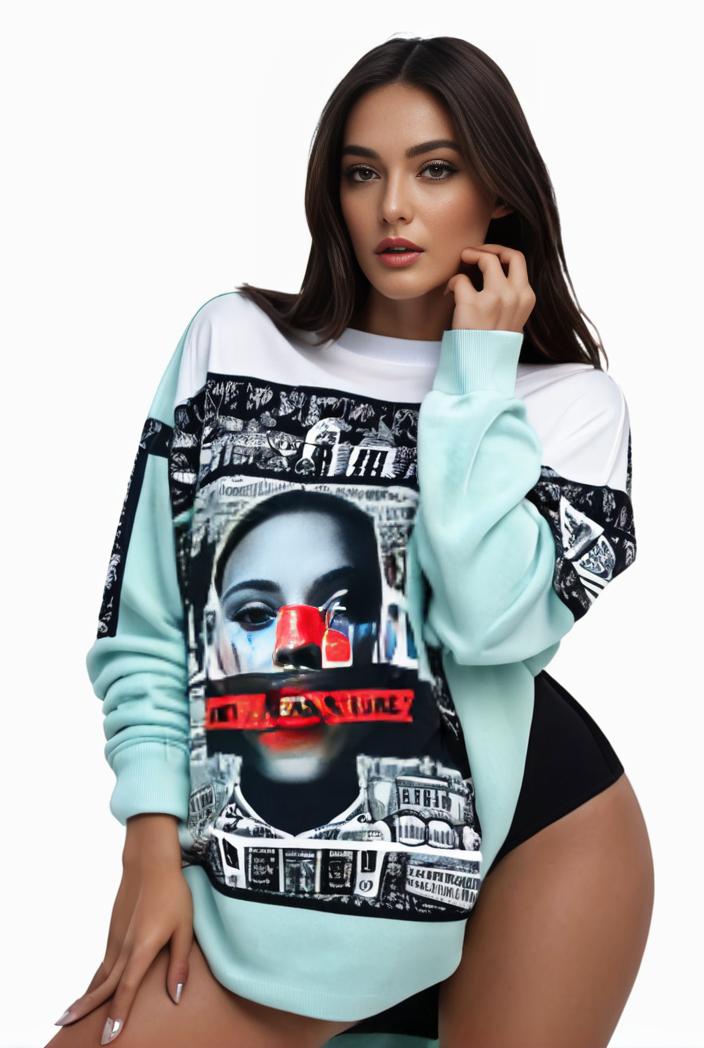 plus size casual sweatshirt women s plus graphic letter print long sleeve round neck slight stretch sweatshirt 108266