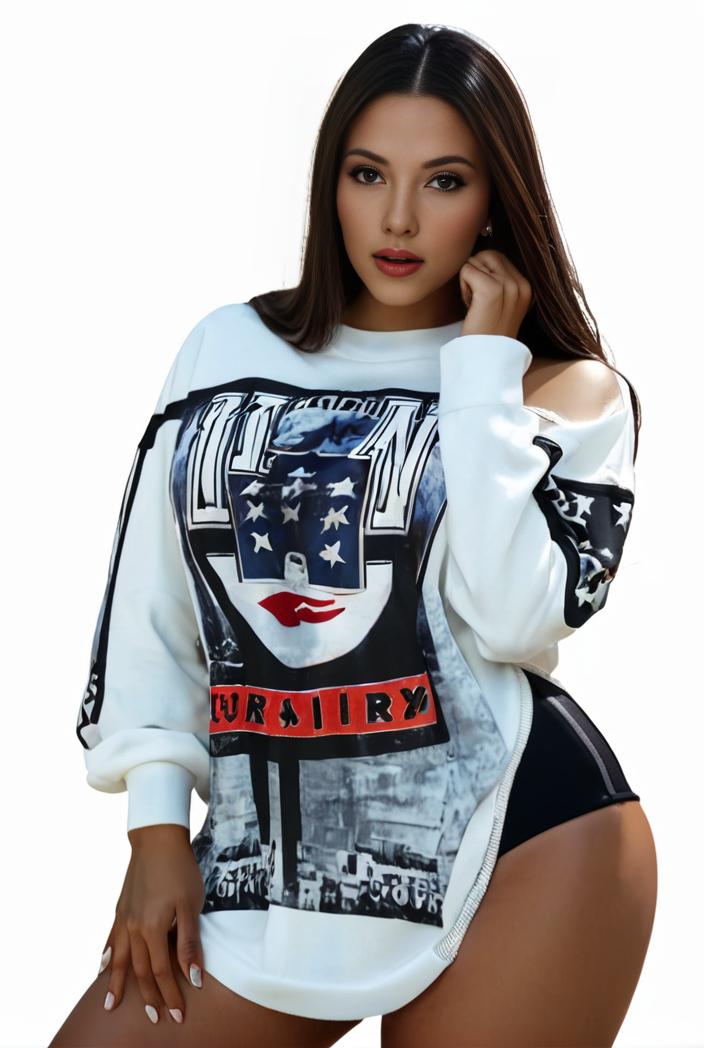 plus size casual sweatshirt women s plus graphic letter print long sleeve round neck slight stretch sweatshirt 108269