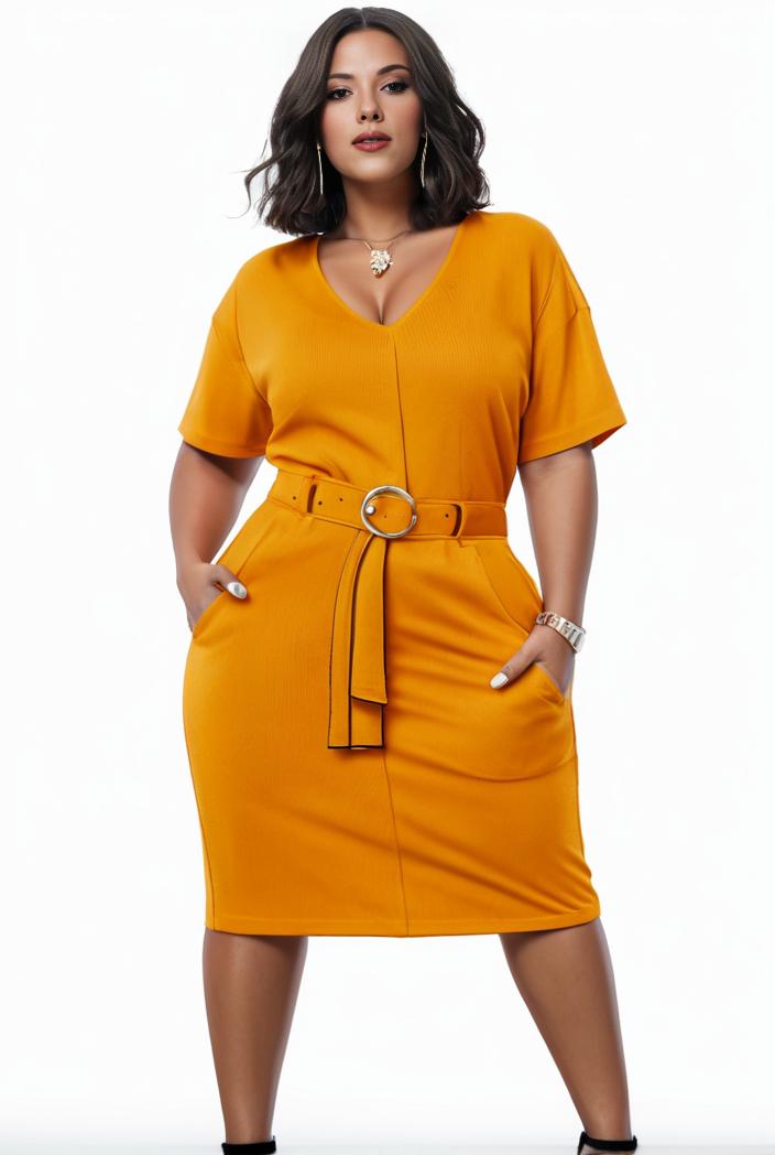 plus size faith letter print short sleeve midi dress with pockets women s plus slight stretch casual dress 108520