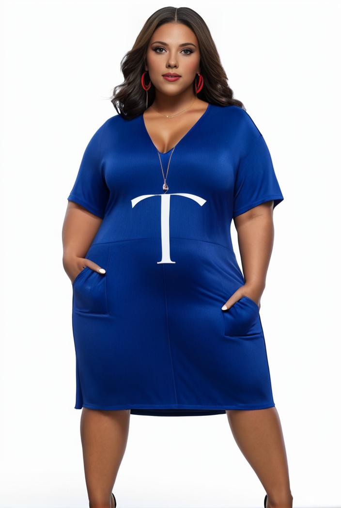 plus size faith letter print short sleeve midi dress with pockets women s plus slight stretch casual dress 108528