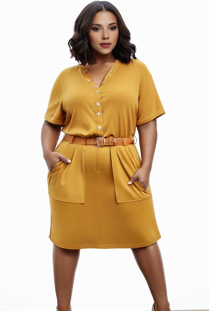 plus size faith letter print short sleeve midi dress with pockets women s plus slight stretch casual dress 108537