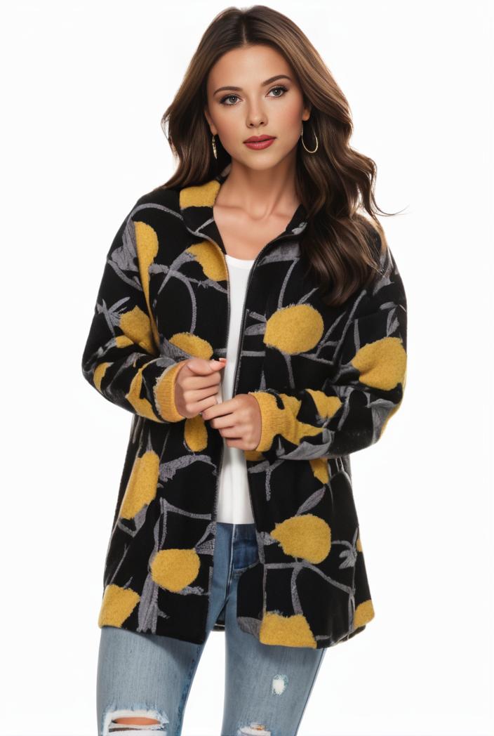 plus size halloween coat women s pus allover cat pumpkin print long sleeve open front medium stretch cardigan overcoat 109091