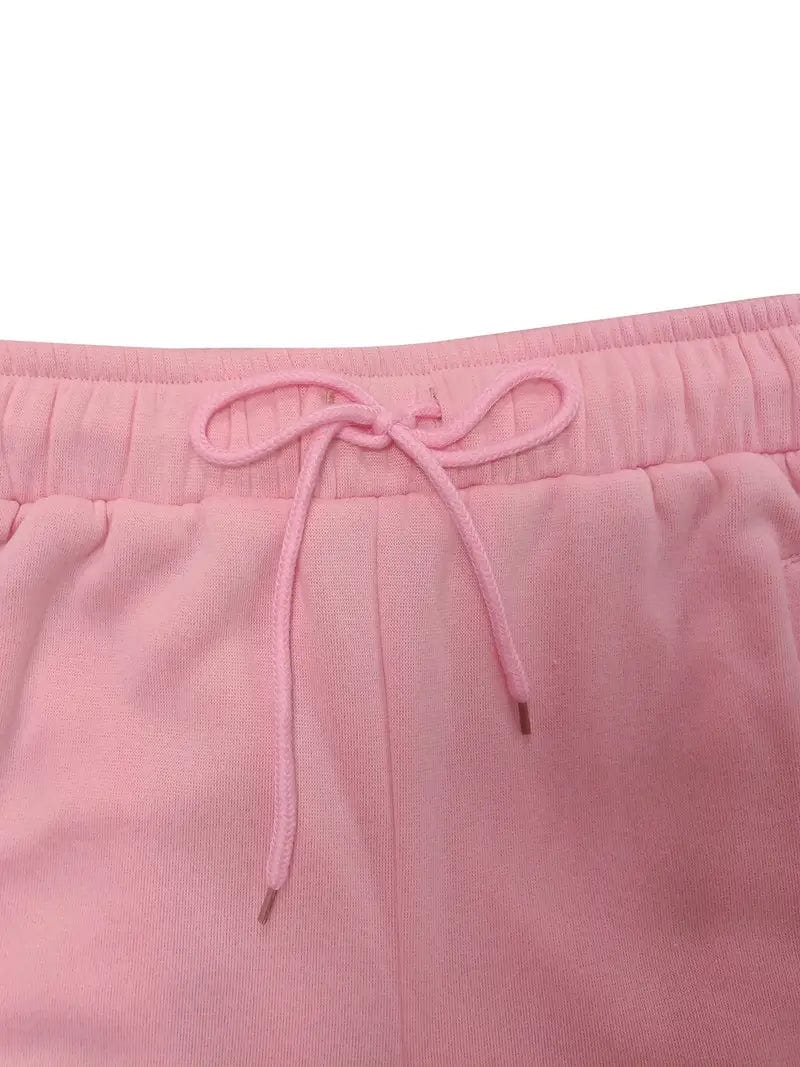 Ruched Solid Pants, Long-Length Casual Drawstring Bottoms, Women's Apparel