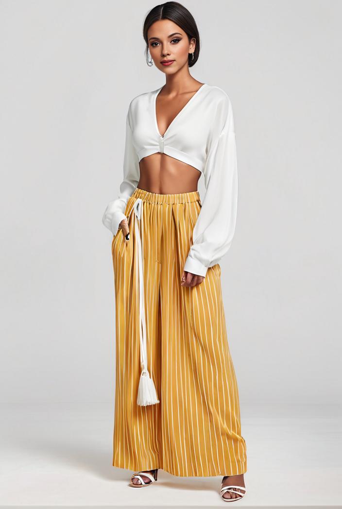 pleated high waist commuting temperament maxi dress 112046