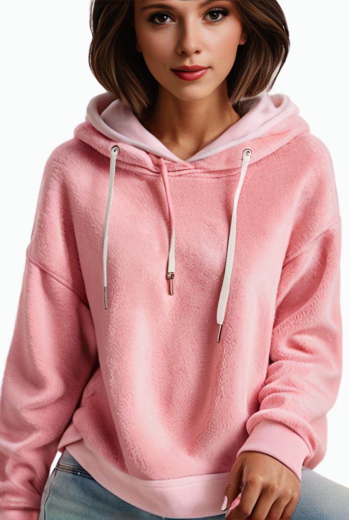 plus size casual hoodie women s plus solid ribbed long sleeve slight stretch hoodie drawstring sweatshirt 113123