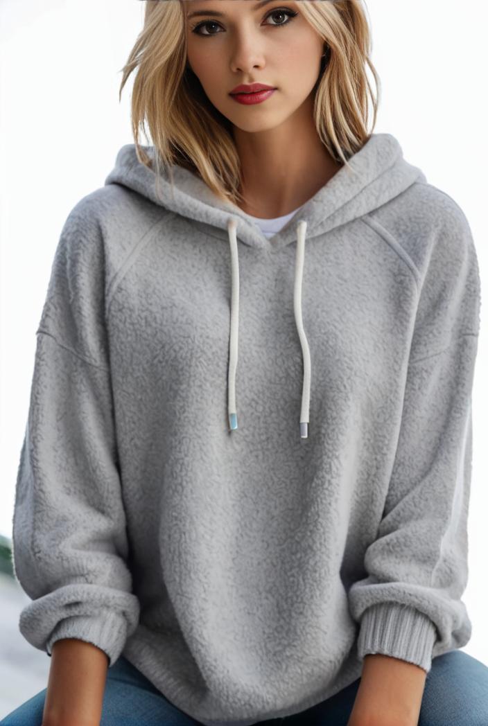 plus size casual hoodie women s plus solid ribbed long sleeve slight stretch hoodie drawstring sweatshirt 113129