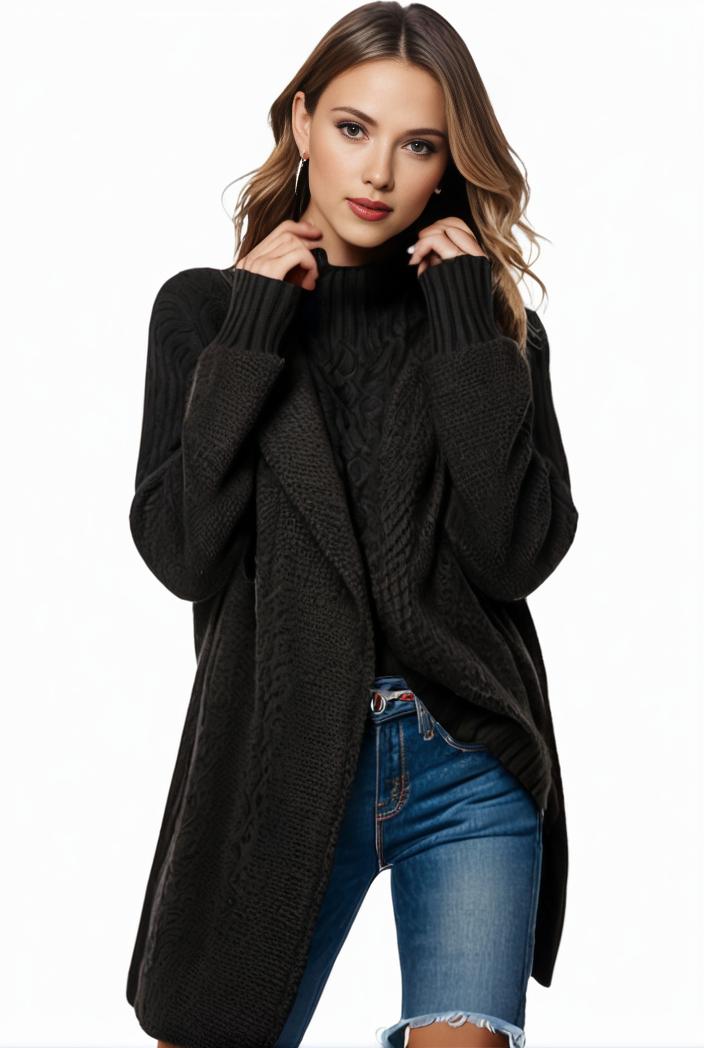 plus size casual sweater women s plus solid tassel trim long sleeve cowl neck high stretch jumper 113164