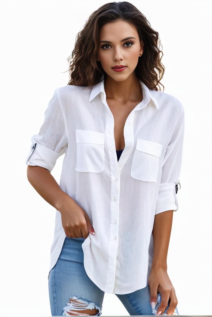 plus size formal shirt women s plus plain long sleeve turn down collar button up workwear shirt 113798
