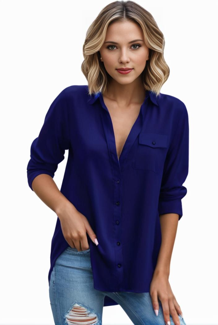 plus size formal shirt women s plus plain long sleeve turn down collar button up workwear shirt 113816