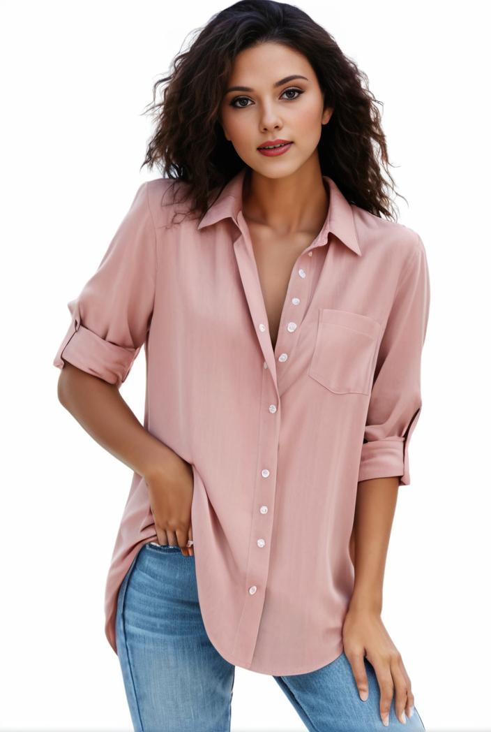 plus size formal shirt women s plus plain long sleeve turn down collar button up workwear shirt 113832