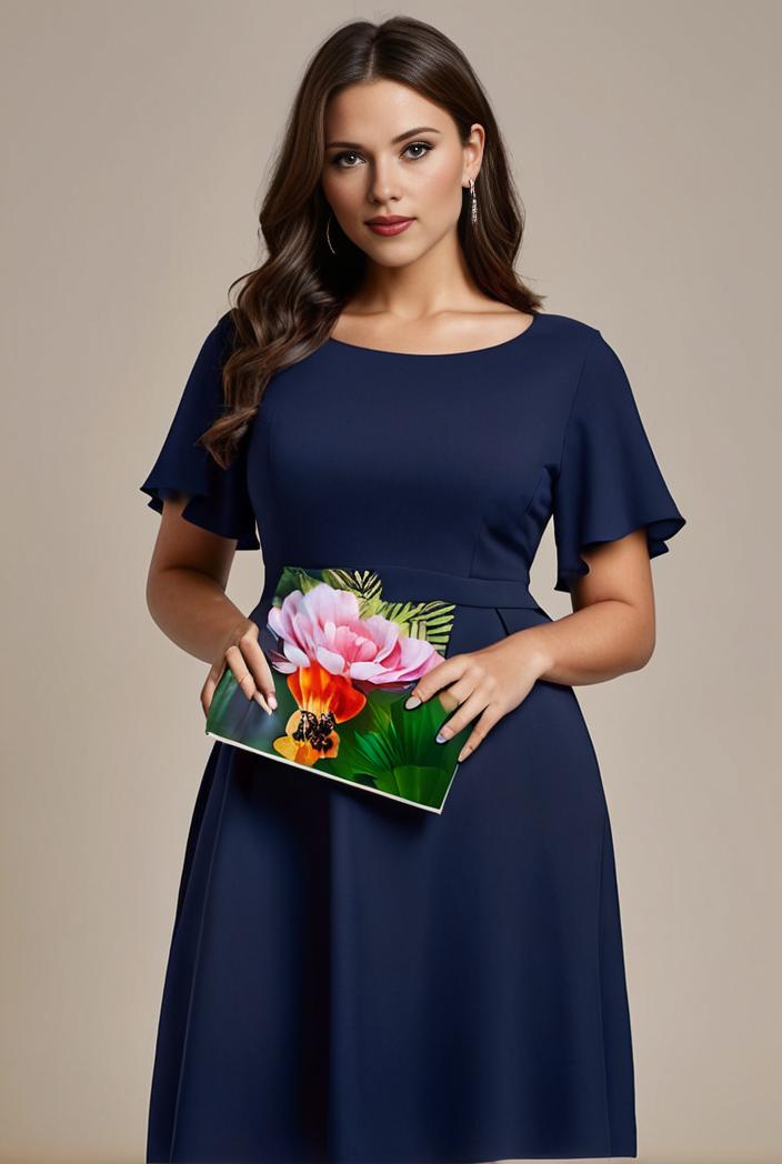 plus size simple chiffon pleated a line round neckline bridesmaid dress 118566
