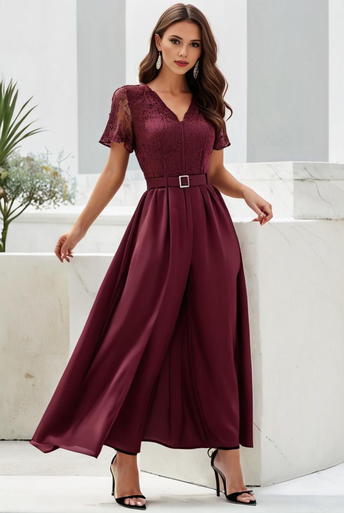 short sleeve v neck sequin chiffon a line mother of the bride dress 119363