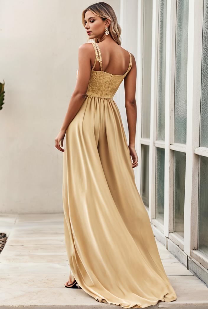 sleeveless v back tulle high low sequin appliques evening dresses 120475