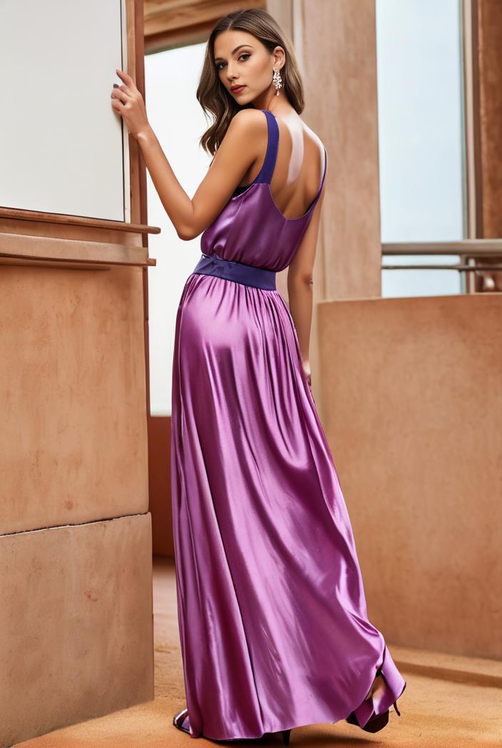 spaghetti strap 2 in 1 sheer evening dress 121259