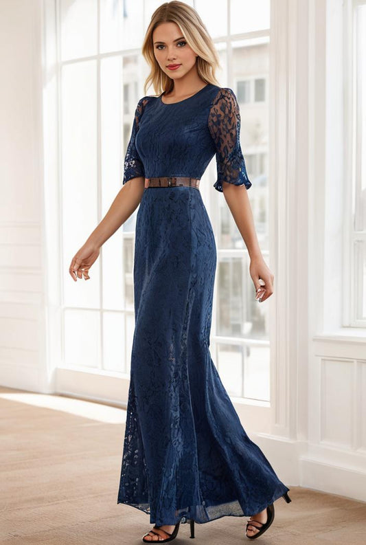 3 4 sleeve bodycon plunging back sequin evening dress 122461