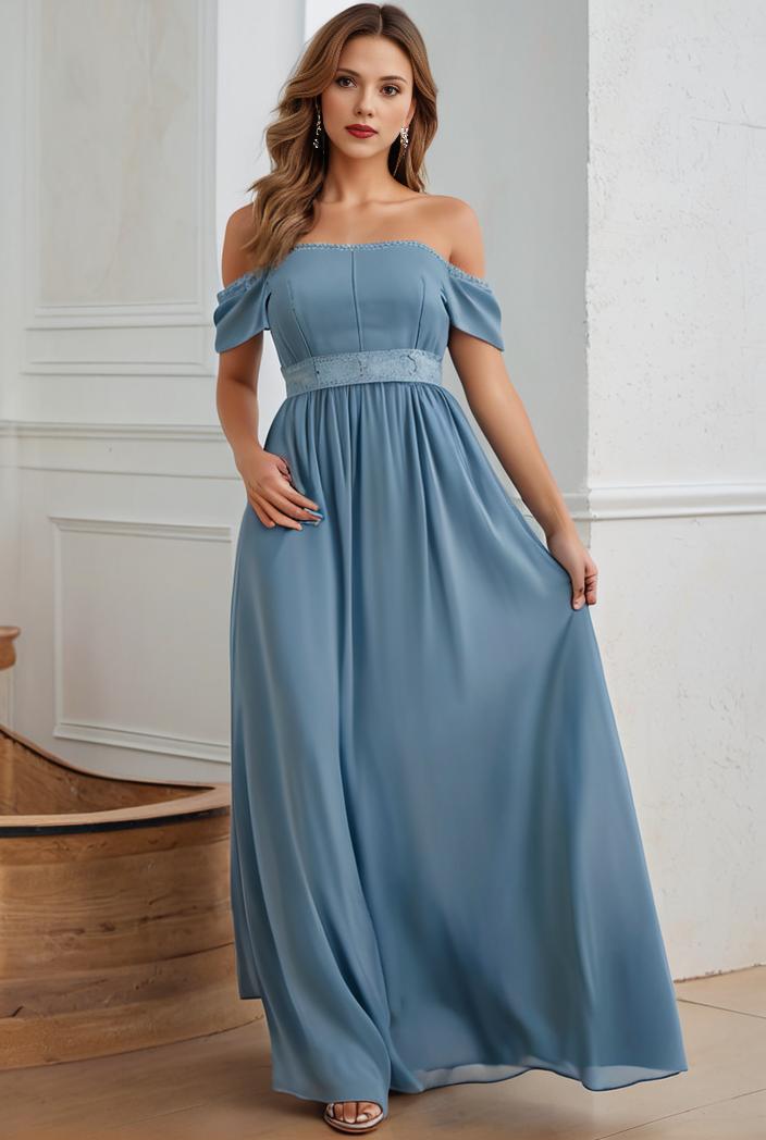 off shoulder spaghetti strap a line maternity dress 129986