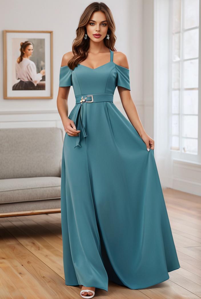 off shoulder spaghetti strap a line maternity dress 129988