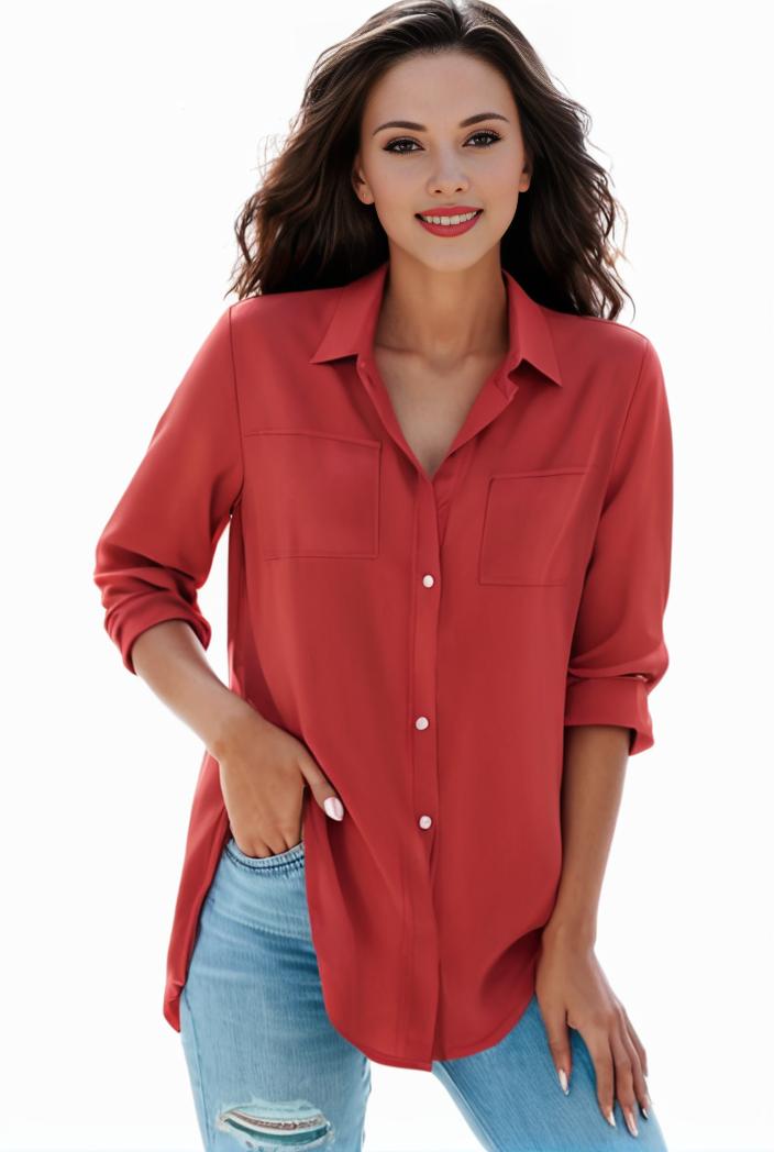 plus size formal shirt women s plus plain long sleeve turn down collar button up workwear shirt 132105