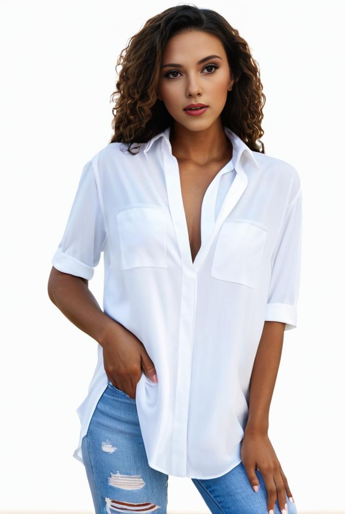 plus size formal shirt women s plus plain long sleeve turn down collar button up workwear shirt 132111