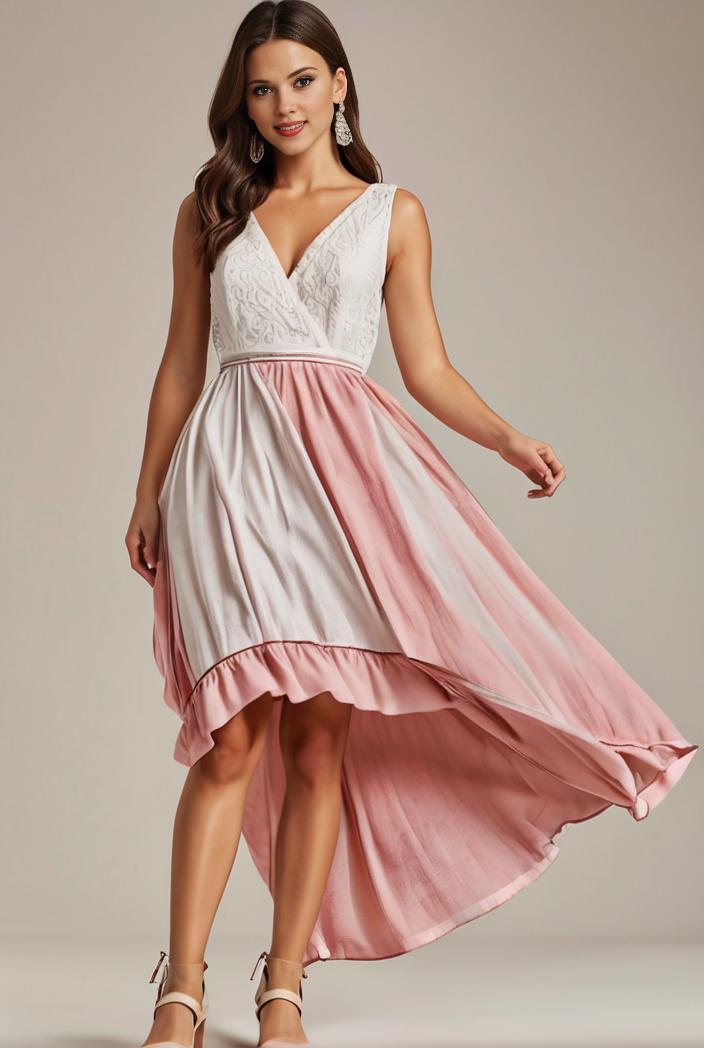 plus size sequin high low deep v neck tulle evening dresses 133834
