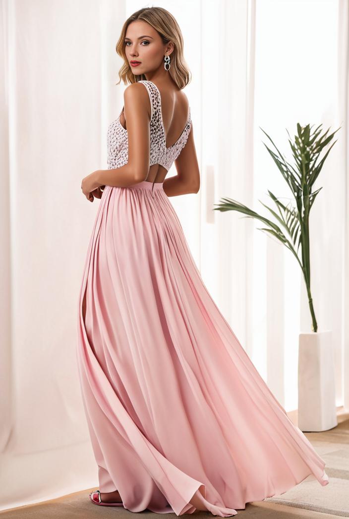 sequin bodice tulle high low evening dress with ribbon waist 136143