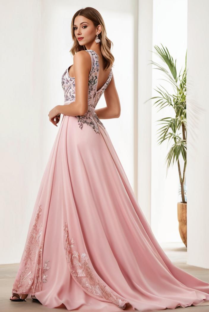 sequin bodice tulle high low evening dress with ribbon waist 136146