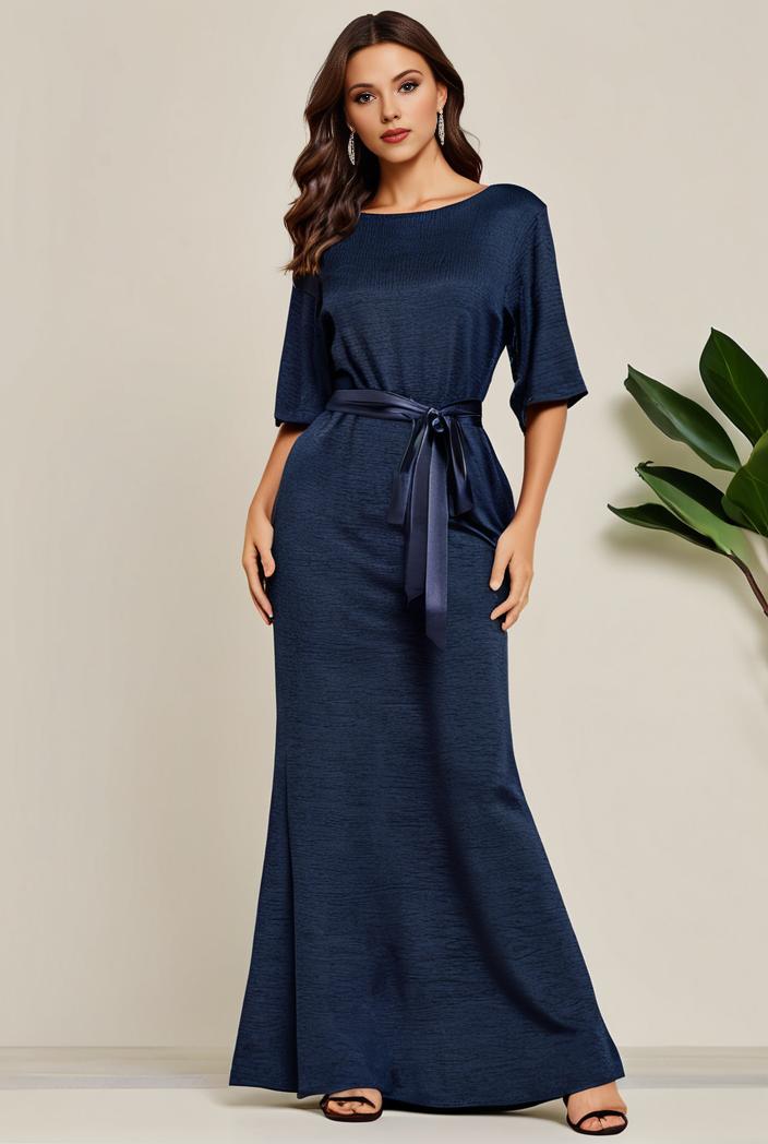 3 4 sleeve bodycon plunging back sequin evening dress 143101