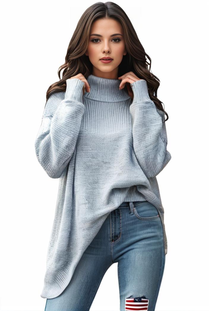 plus size casual sweater women s plus solid tassel trim long sleeve cowl neck high stretch jumper 116858