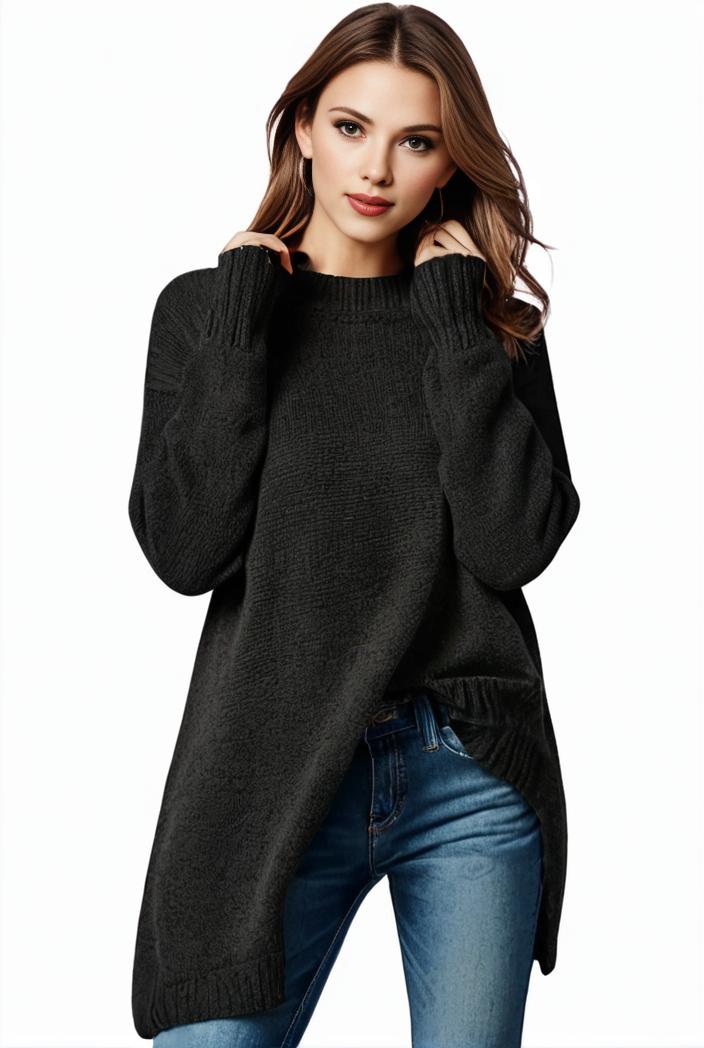 plus size casual sweater women s plus solid tassel trim long sleeve cowl neck high stretch jumper 116861