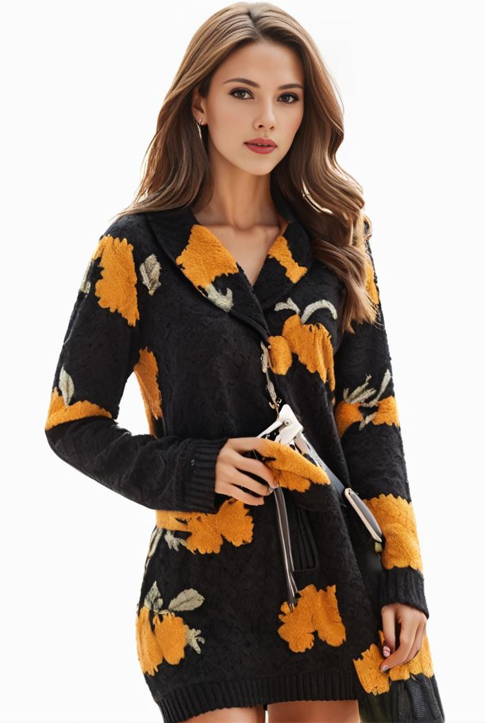 plus size halloween coat women s pus allover cat pumpkin print long sleeve open front medium stretch cardigan overcoat 117688