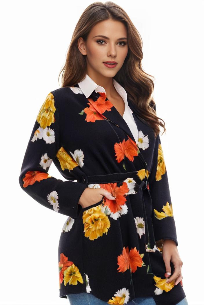plus size halloween coat women s pus allover cat pumpkin print long sleeve open front medium stretch cardigan overcoat 117692
