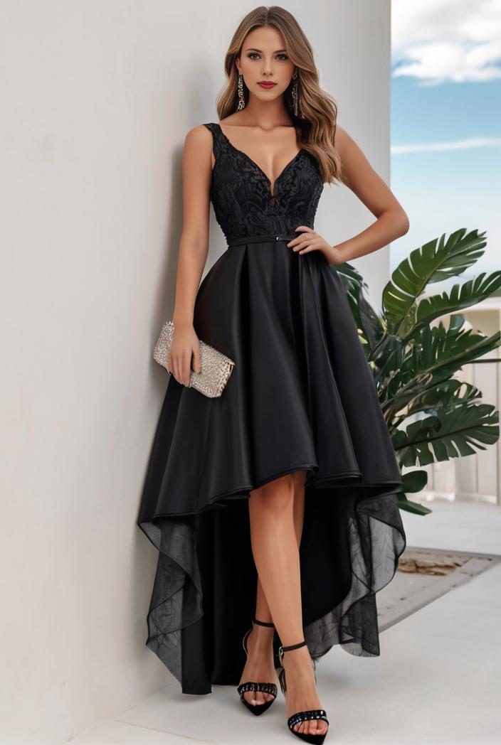 plus size sequin high low deep v neck tulle evening dresses 118847