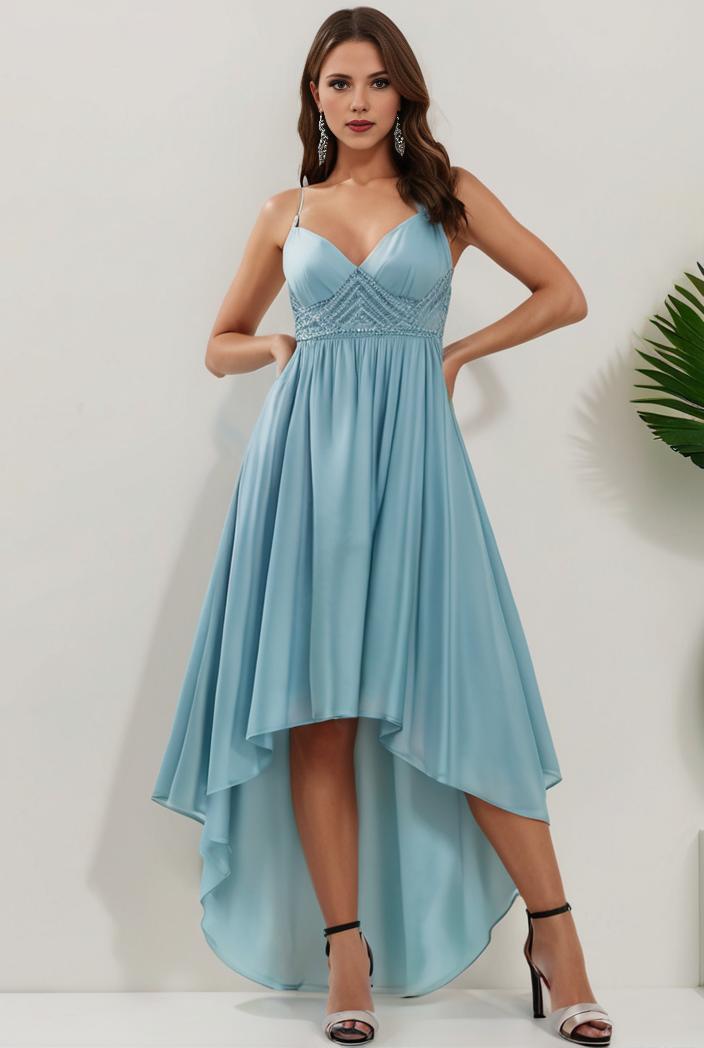 plus size sequin high low deep v neck tulle evening dresses 118881