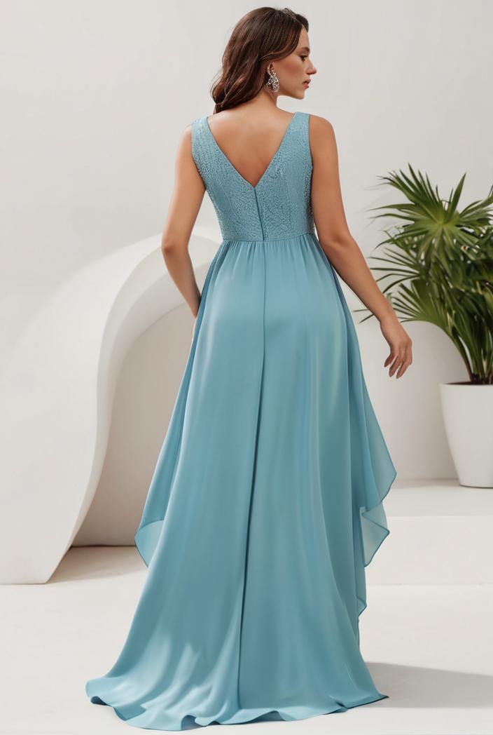 plus size sequin high low deep v neck tulle evening dresses 118889