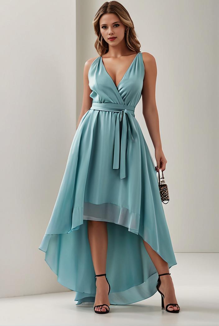 plus size sequin high low deep v neck tulle evening dresses 118898