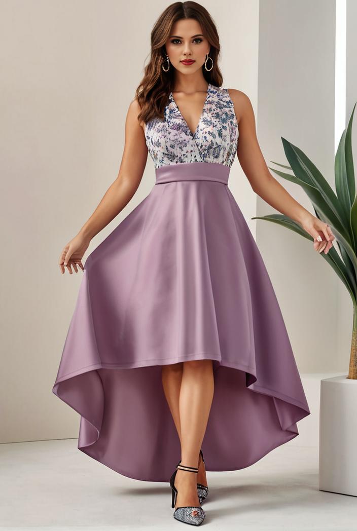 plus size sequin high low deep v neck tulle evening dresses 118909