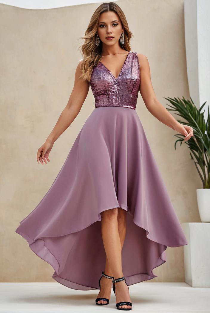 plus size sequin high low deep v neck tulle evening dresses 118910