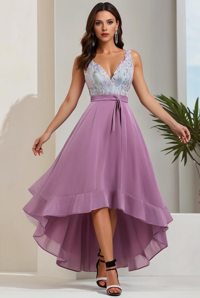 plus size sequin high low deep v neck tulle evening dresses 118915
