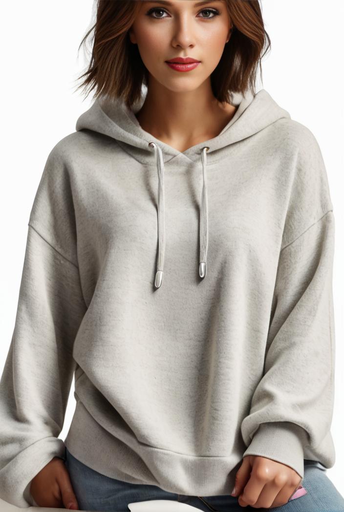 plus size casual hoodie women s plus solid ribbed long sleeve slight stretch hoodie drawstring sweatshirt 135549