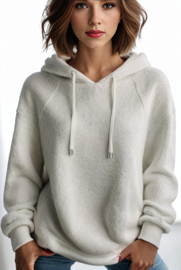 plus size casual hoodie women s plus solid ribbed long sleeve slight stretch hoodie drawstring sweatshirt 135550
