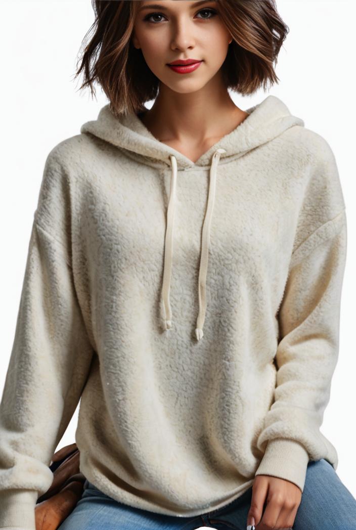 plus size casual hoodie women s plus solid ribbed long sleeve slight stretch hoodie drawstring sweatshirt 135554