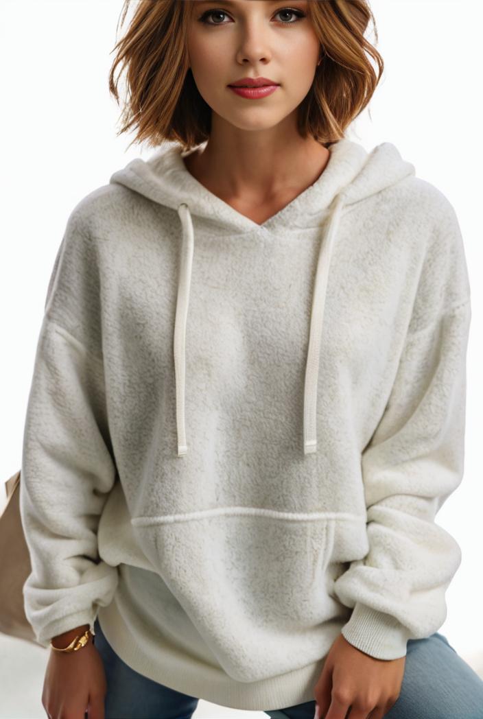 plus size casual hoodie women s plus solid ribbed long sleeve slight stretch hoodie drawstring sweatshirt 135555