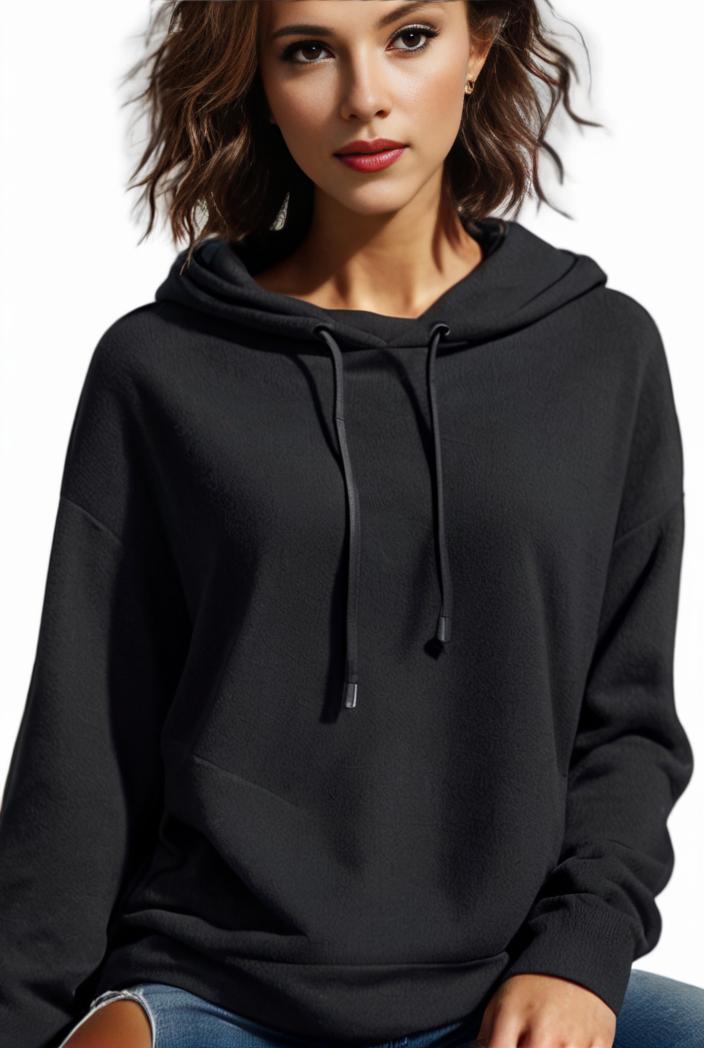 plus size casual hoodie women s plus solid ribbed long sleeve slight stretch hoodie drawstring sweatshirt 135561