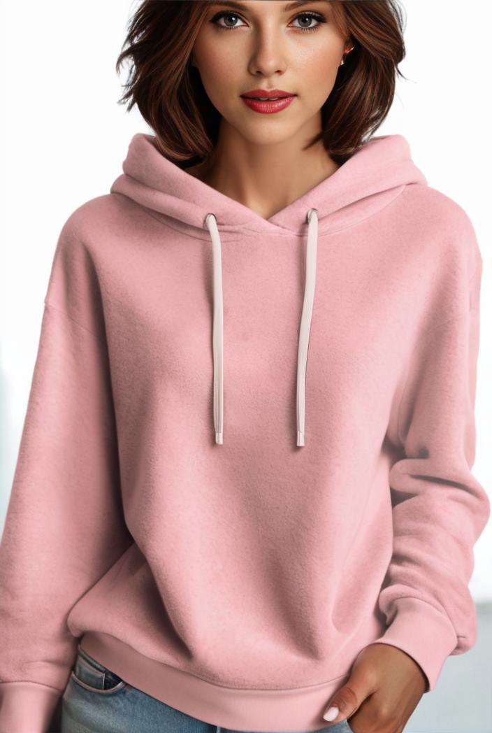 plus size casual hoodie women s plus solid ribbed long sleeve slight stretch hoodie drawstring sweatshirt 135566