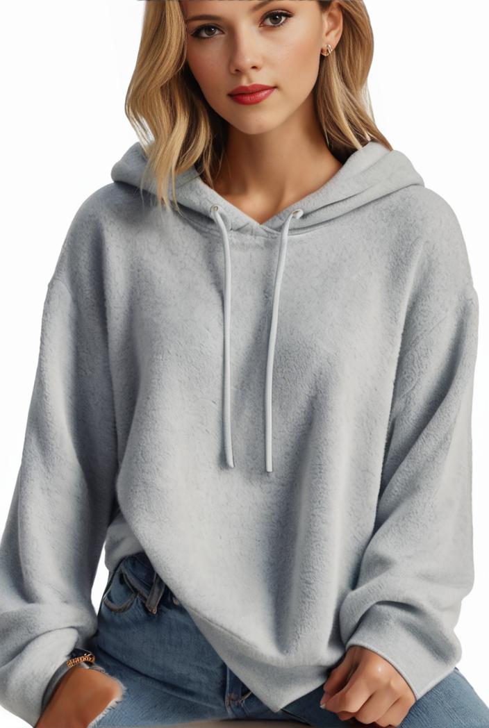 plus size casual hoodie women s plus solid ribbed long sleeve slight stretch hoodie drawstring sweatshirt 135573