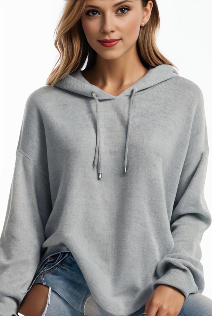 plus size casual hoodie women s plus solid ribbed long sleeve slight stretch hoodie drawstring sweatshirt 135577