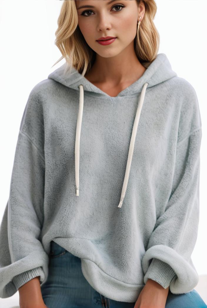 plus size casual hoodie women s plus solid ribbed long sleeve slight stretch hoodie drawstring sweatshirt 135579