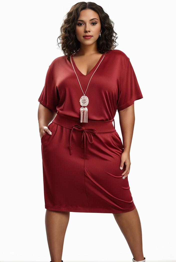 plus size faith letter print short sleeve midi dress with pockets women s plus slight stretch casual dress 135855